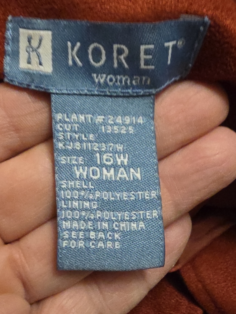 Koret Rust Orange Button-Front Blazer Jacket - Picture 7 of 8
